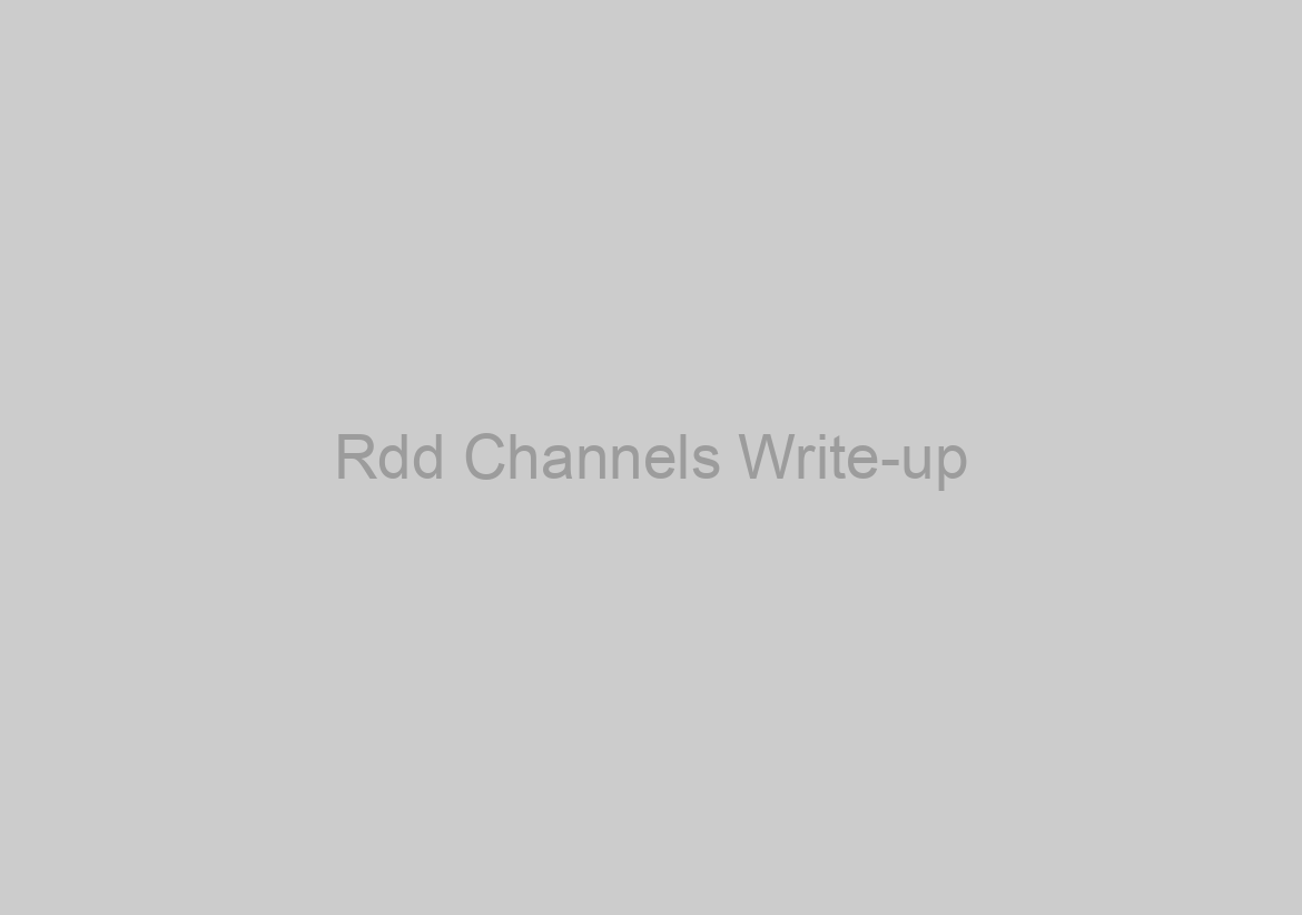 Rdd Channels Write-up